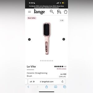*New Without Box* Lange Le Vite Ceramic Straightening Brush
